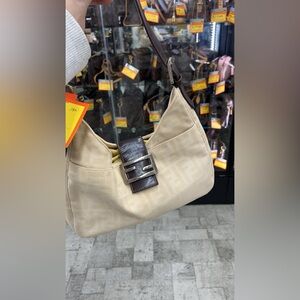 Vintage Fendi Beige Shoulder Bag